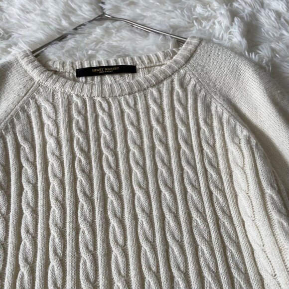 Hearket Cable Knit Sweater M Thin Ivory - Picture 3 of 8